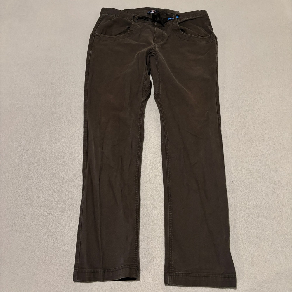 Kavu Chilliwack Mens Brown Cotton Canvas Outdoor Pants Integrated Belt Size XL‎